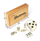 HIBONIA Dominoes Set-28 Piece Double 6 Ivory Domino Tiles Set Classic Numbers Table Game with Wooden Carrying Storage Case