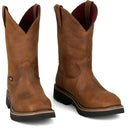 Justin Work Men's Ames 11" Steel Toe Waterproof Boot - Walnut Brown (HL4225) - Front View