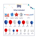 HOUSE OF PARTY Red White and Blue Balloon Garland Kit 110 Pcs 4th of July Balloons Arch for Independence Day Nautical Party Baseball Veteran & Patriotic Theme Decorations