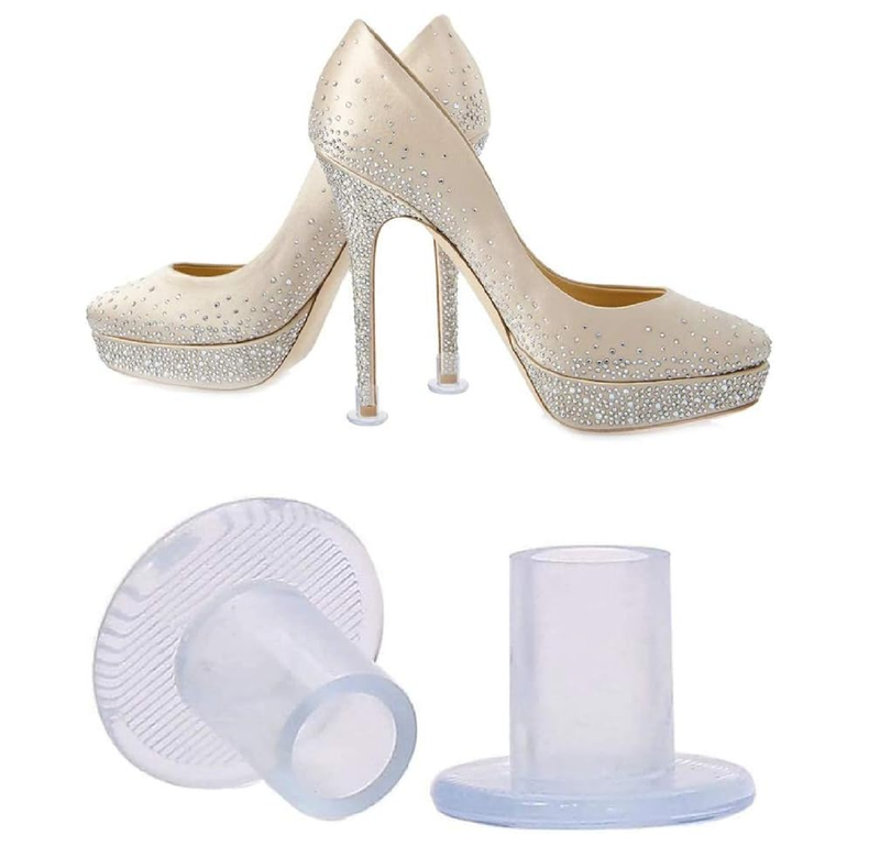 High Heel Protectors, Shoe Heels Savers Stopper for Women's Shoes, Perfect for Weddings, Races, Formal Occasions,Small/Middle/Large, 3 Pairs (Clear)