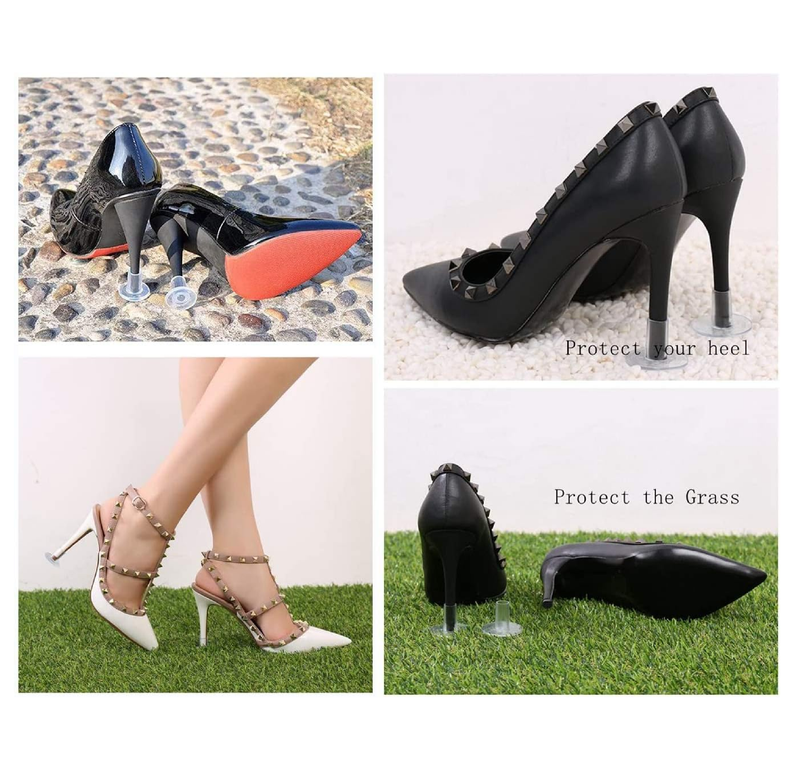 High Heel Protectors, Shoe Heels Savers Stopper for Women's Shoes, Perfect for Weddings, Races, Formal Occasions,Small/Middle/Large, 3 Pairs (Clear)