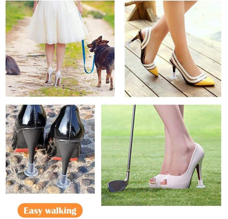 High Heel Protectors, Shoe Heels Savers Stopper for Women's Shoes, Perfect for Weddings, Races, Formal Occasions,Small/Middle/Large, 3 Pairs (Clear)