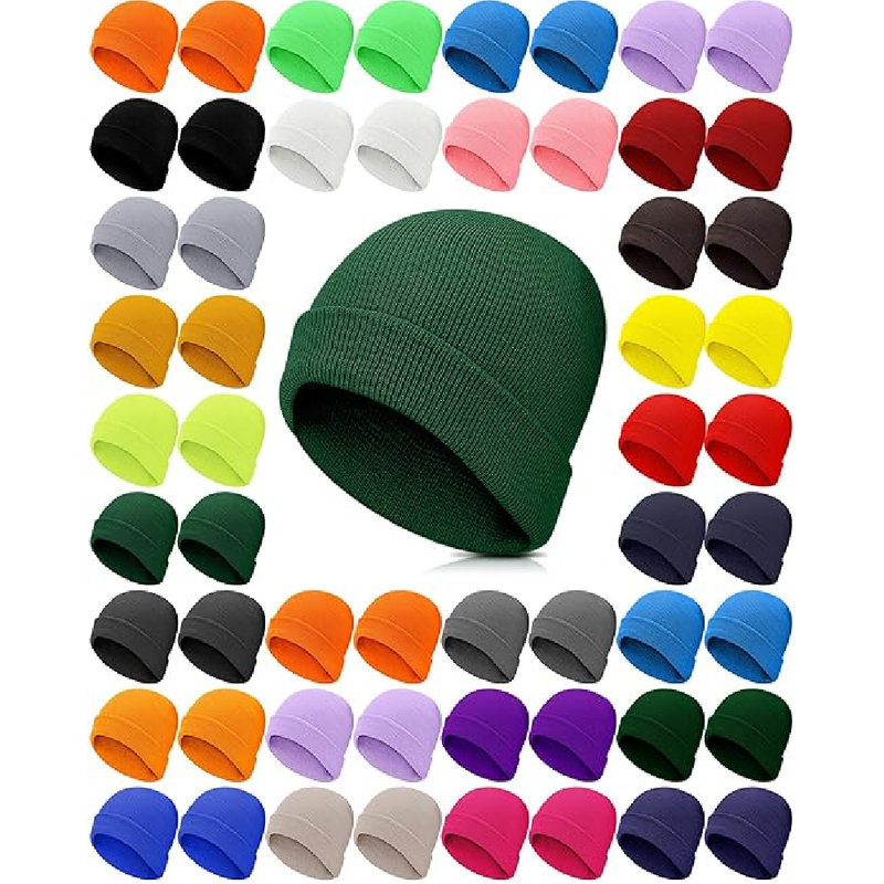 Handepo 200 Pack Kids Winter Beanies Knitted Bulk Christmas Operation