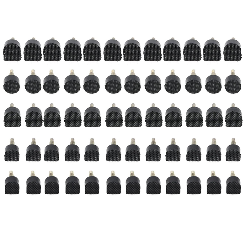 60PCS Heel Tips for High Sheel, 5 Size Heel Replacement Tips, PU Material Shoe Caps Repair Kit, Lower Noise (Black)