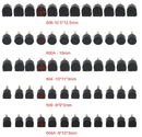 60PCS Heel Tips for High Sheel, 5 Size Heel Replacement Tips, PU Material Shoe Caps Repair Kit, Lower Noise (Black)