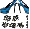 60PCS Heel Tips for High Sheel, 5 Size Heel Replacement Tips, PU Material Shoe Caps Repair Kit, Lower Noise (Black)