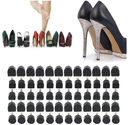 60PCS Heel Tips for High Sheel, 5 Size Heel Replacement Tips, PU Material Shoe Caps Repair Kit, Lower Noise (Black)