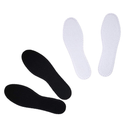 Happystep Cotton Terry Cloth Insoles, Barefoot Shoe Inserts, Sweat Absorption, Odor Control, Moisture-Wicking, Washable & Reusable, Perfect Fit for All Footwear, 1 Pair Black & 1 Pair White