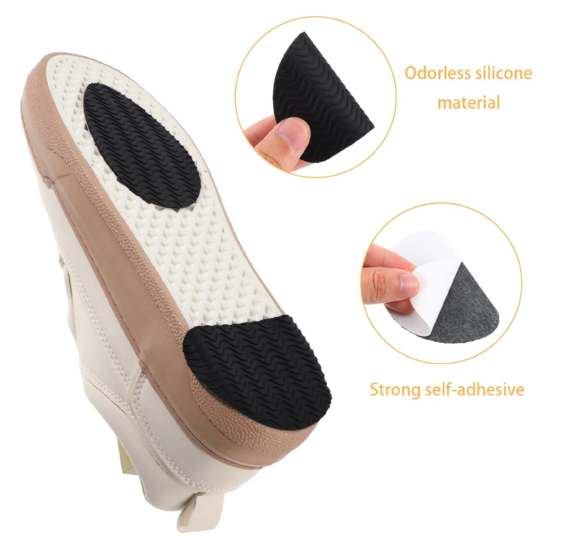 Non-Slip Shoe Pads 8-Pack Heel Protectors Set Self-Adhesive Silicone Sole Grips for Shoes