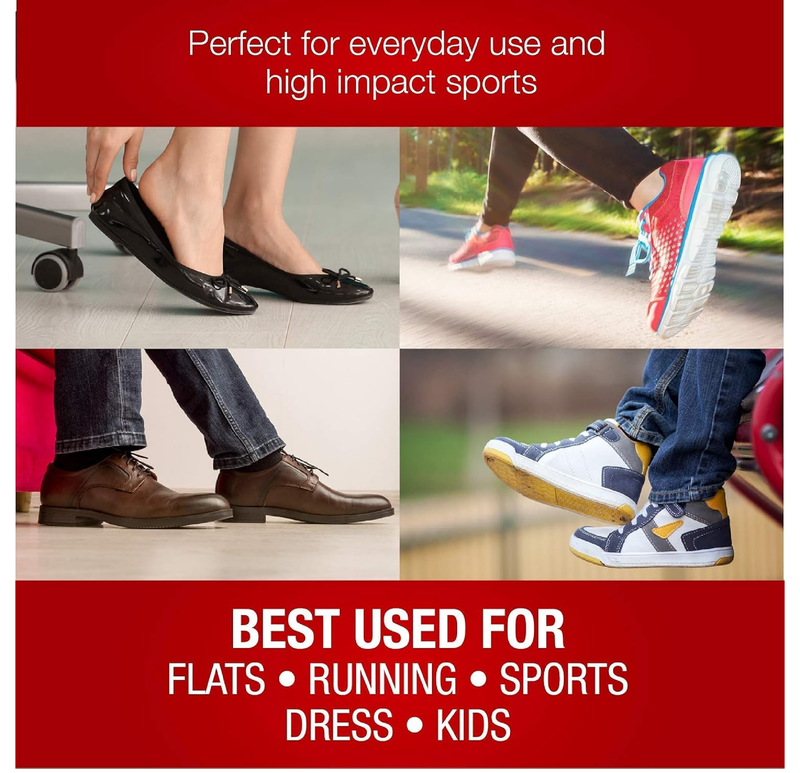 Achilles Tendonitis and Plantar Fasciitis Support Heel Cups - 0.4" Thick Sport Insoles for Men,