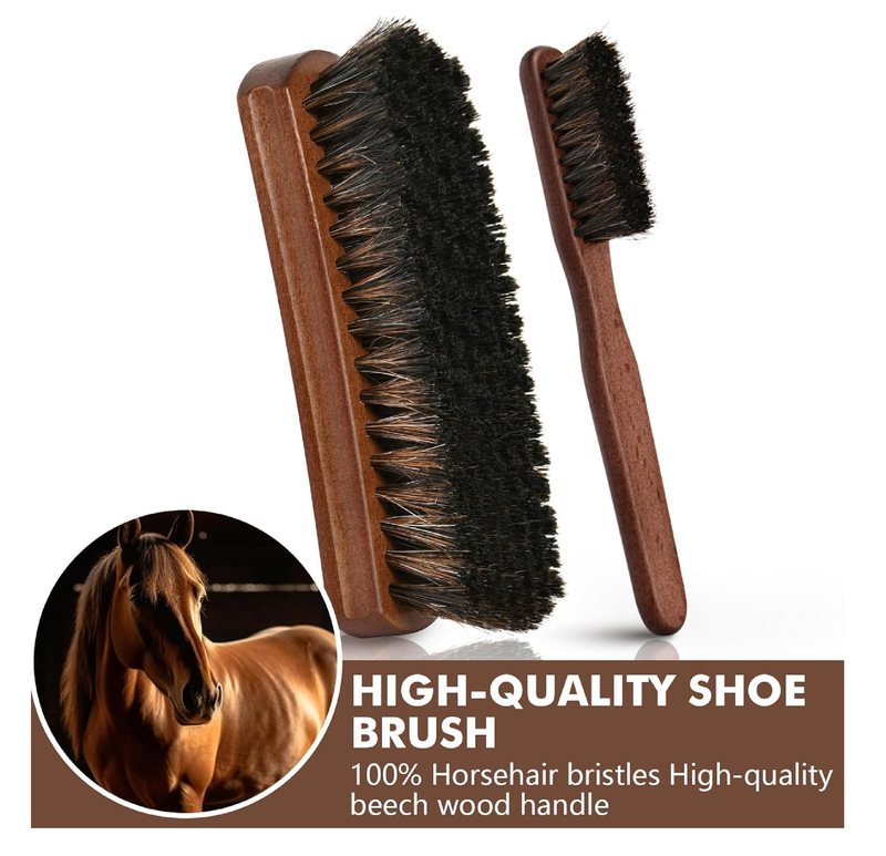 Henviro Leather Shoe Polish Kit - Birthday Gifts for Men, Dad, Shoe Shine Kit, Leather Boot Care Kit, Mens Gifts Ideas