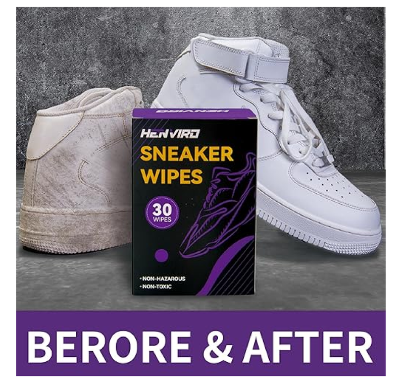 Henviro Shoe and Sneaker Cleaner Wipes - Shoe Cleaner, Shoe Cleaning Kit, Sneaker Cleaner, Shoe Cleaning Wipes, 30 Packs