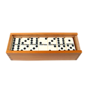Dominoes Set 28 Piece Double Six Ivory Domino Tiles Set Classic Numbers Table Game with Wooden Carrying/Storage Case by Hey! Play! 2-4 Players Brown