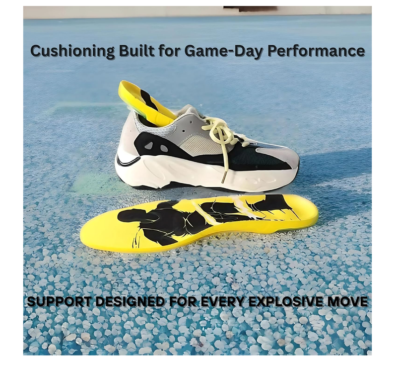 Premium High Jump Insoles with Shock Absorber, Athletic Shoe Inserts for Basketball,