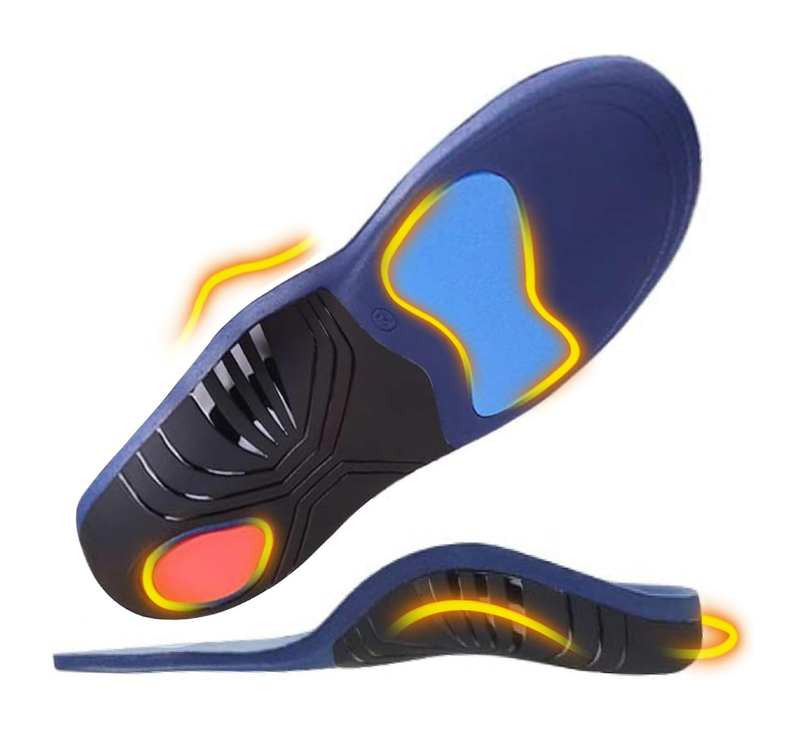 Heavy Duty Orthotic Insoles for 220+ lbs, High Arch Support and Pain Relief for Plantar Fasciitis, Flat Feet, and Work Boots,