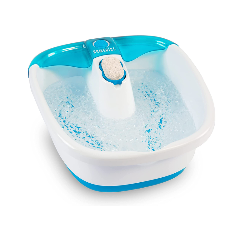 HoMedics Bubble Mate Foot Spa Toe Touch Controlled Foot Bath with Invigorating Bubbles and Splash Proof Raised Massage nodes and Removable Pumice Stone