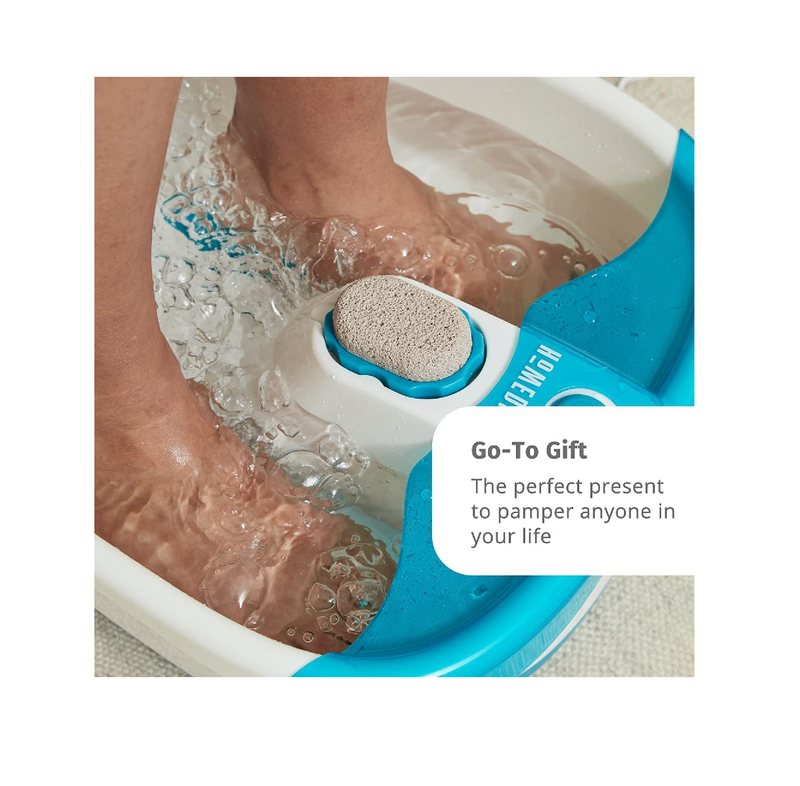 HoMedics Bubble Mate Foot Spa Toe Touch Controlled Foot Bath with Invigorating Bubbles and Splash Proof Raised Massage nodes and Removable Pumice Stone