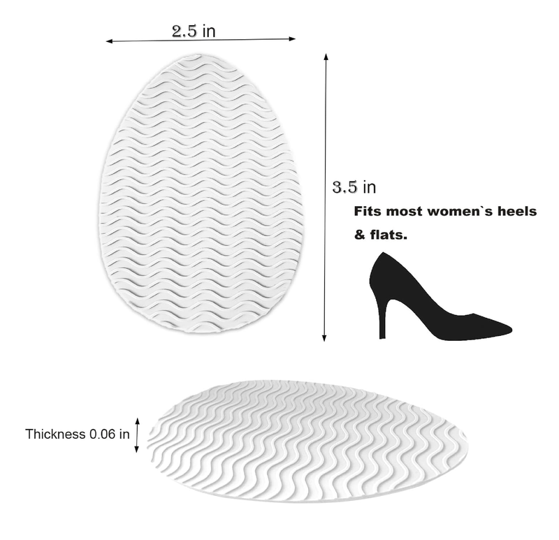 Clear Non Slip Shoe Pads for Heels – Anti-Slip Grip Inserts for Pumps, Stilettos & Dress Shoes, Invisible Traction Stickers for Pointed Toe Soles