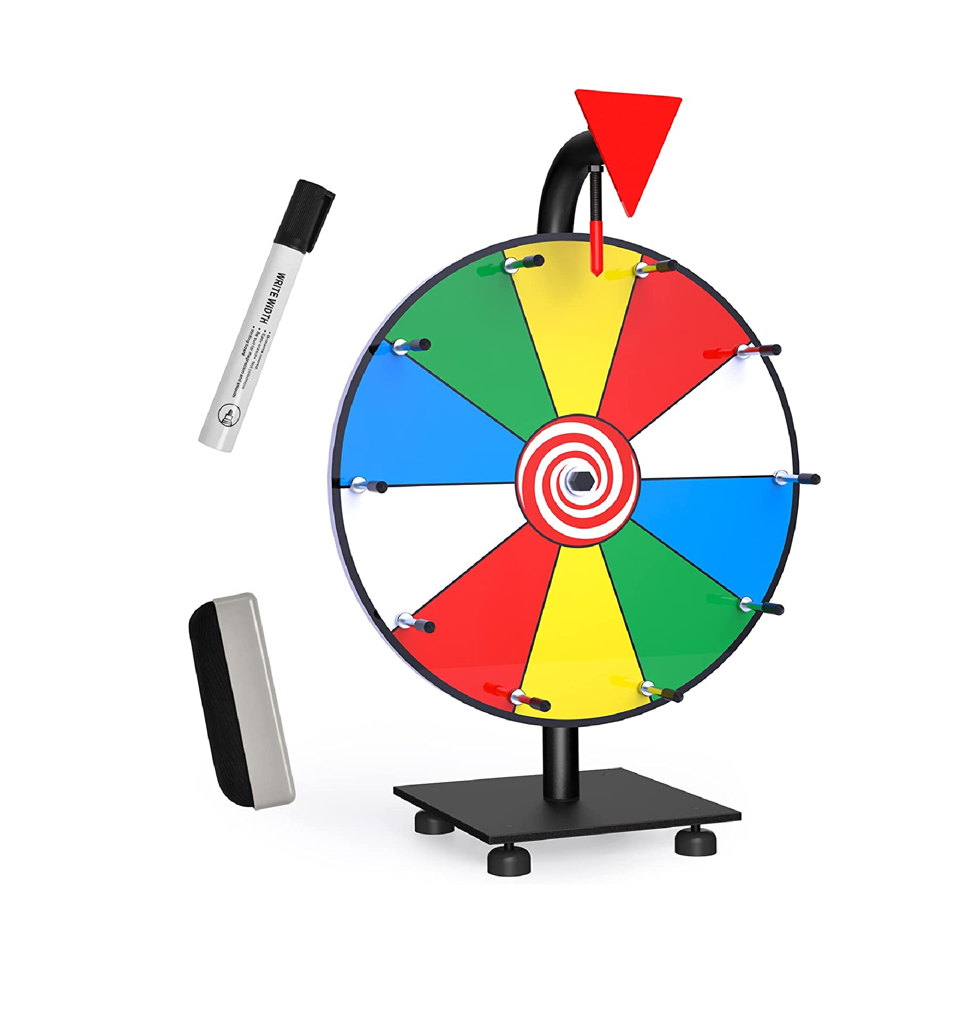 Hokut 12 inch Spinning Prize Wheel Heavy Duty Base with 10