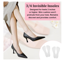 2Pairs Heel Inserts for Women, 3/4 High Heel Comfort Pads, Adhesive Velvety Gel Insoles