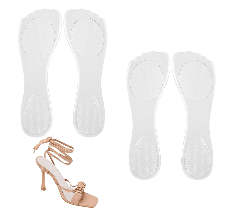 2Pairs Heel Inserts for Women, 3/4 High Heel Comfort Pads, Adhesive Velvety Gel Insoles