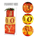 Hourleey Set of 3 Christmas Lighted Gift Boxes, Pre-lit 60 LED Light Up Joy Present Boxes Ornament Decorations for Indoor Outdoor Xmas Tree Home Yard Lawn Decor