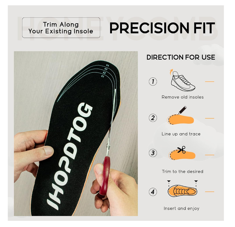 240+lbs Running Sports Insoles Plantar Fasciitis Comfort Shoe Inserts for Men Women, Arch Support Inserts for Pain Relief Absorb Shock,