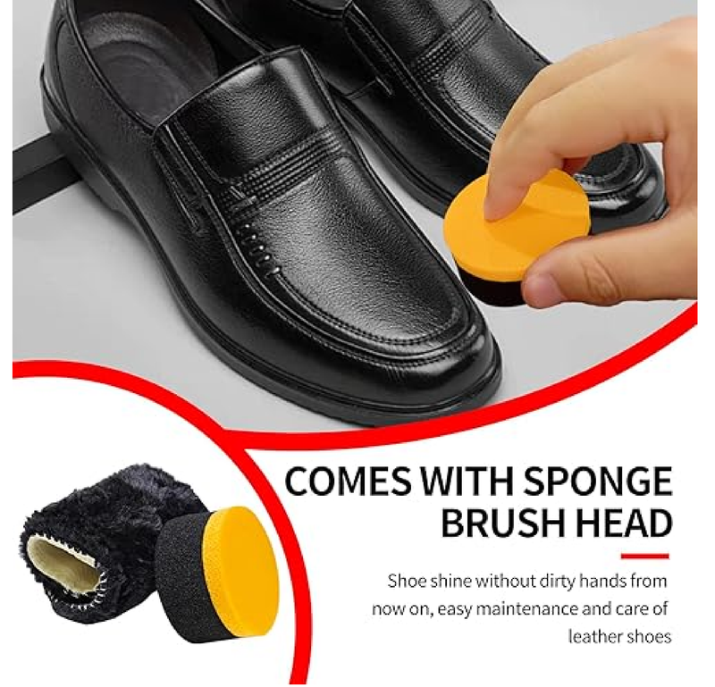 IKI Shoe Polish for Leather - Shoe Shine Kit with Sponge, Applicator - 3.17 Oz Nourish Shoe Cream for Boots and Shoes