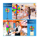 24 Inch Spinning Wheel 12 Slots Color Prize Wheel with Gooseneck Tray Dry Erase Marker & Eraser Heavy Duty Spin Wheel for Tabletop