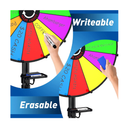 24 Inch Spinning Wheel 12 Slots Color Prize Wheel with Gooseneck Tray Dry Erase Marker & Eraser Heavy Duty Spin Wheel for Tabletop