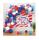 Independence Day Party Decorations Patriotic Theme Backdrop Banner & Balloon Garland Kit Happy Independence