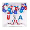Independence Day Party Decorations Patriotic Theme Backdrop Banner & Balloon Garland Kit Happy Independence