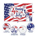 Independence Day Party Decorations Patriotic Theme Backdrop Banner & Balloon Garland Kit Happy Independence