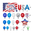 Independence Day Party Decorations Patriotic Theme Backdrop Banner & Balloon Garland Kit Happy Independence
