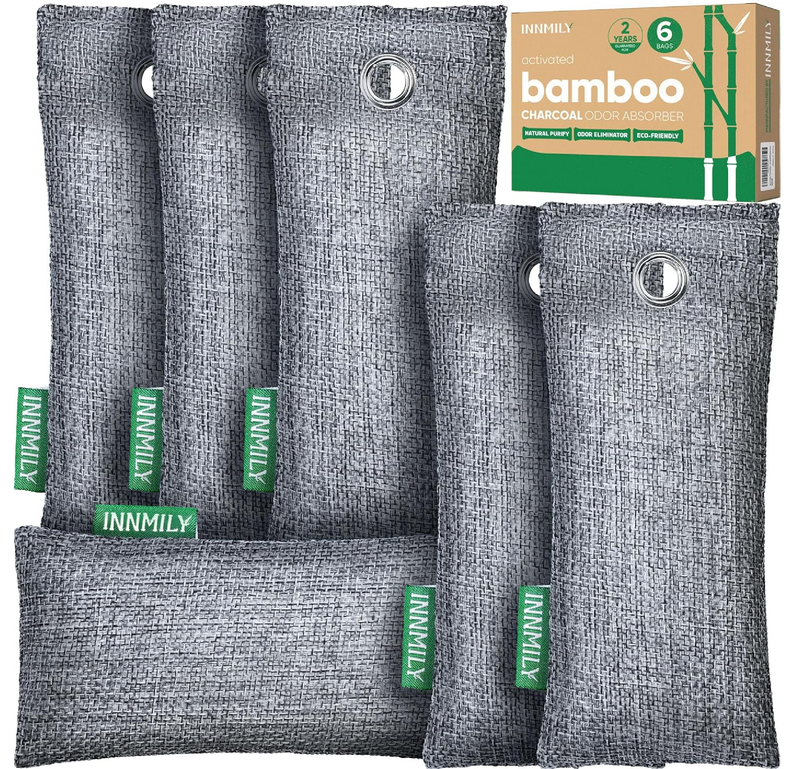Activated Charcoal Odor Absorber, 6 Pack Natural Shoe Odor Eliminator, Bamboo Charcoal Air Purifying Bags,