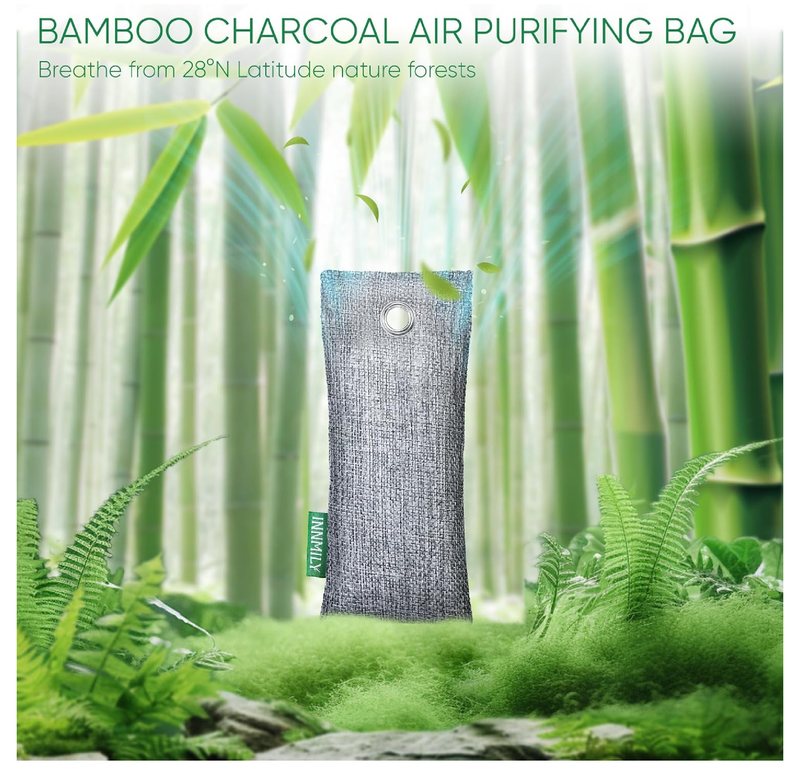 Activated Charcoal Odor Absorber, 6 Pack Natural Shoe Odor Eliminator, Bamboo Charcoal Air Purifying Bags,