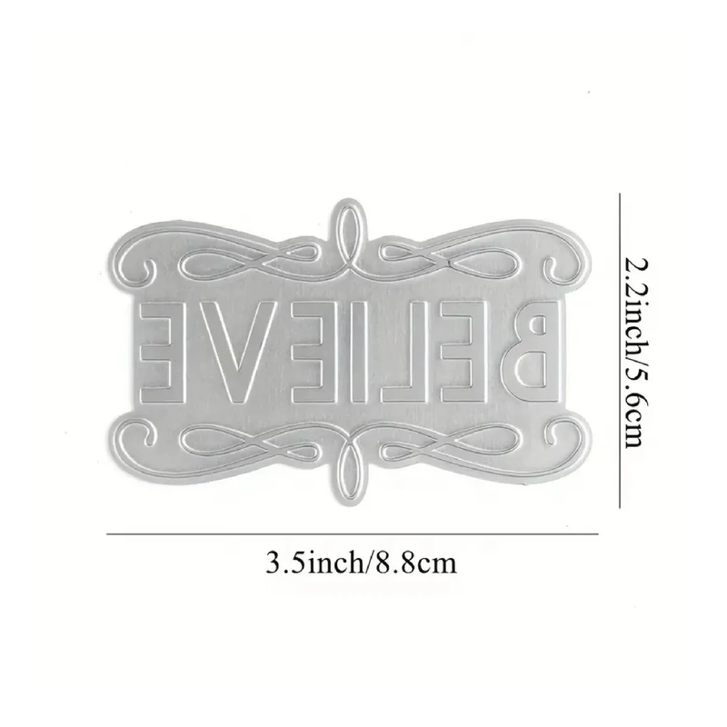 Irregular English Text Pattern Frame Cutting Dies For DIY Embossing Card Making