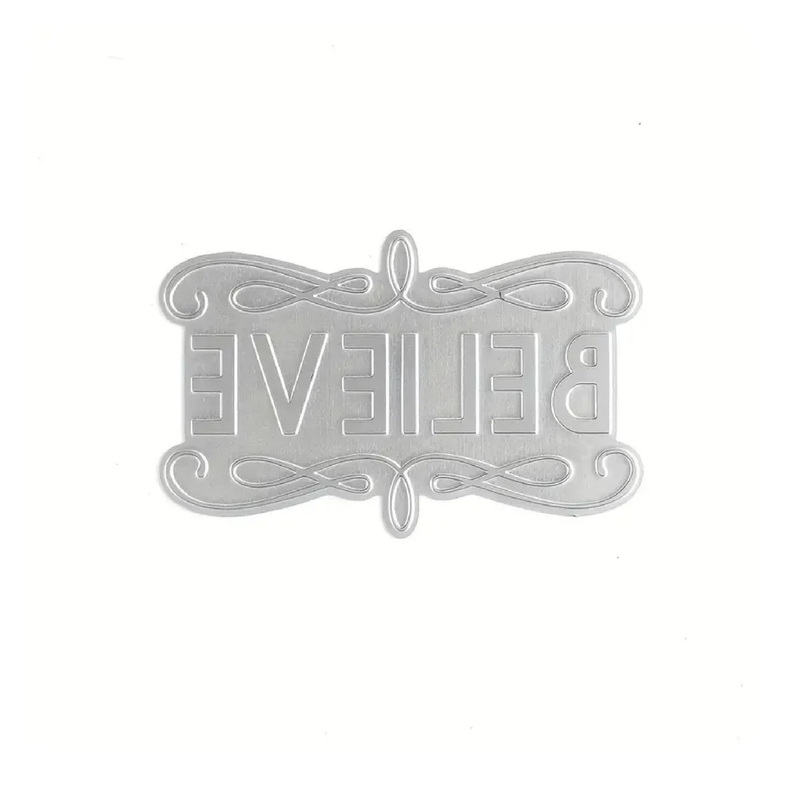 Irregular English Text Pattern Frame Cutting Dies For DIY Embossing Card Making