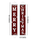 Ivenf Christmas Decorations Outdoor Yard Front Porch Sign Set, Red Black Buffalo Plaid Door Banner