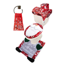 JOYIN 5 Pieces Christmas Theme Bathroom Decoration Set w/Toilet Seat Cover, Rugs, Tank Cover
