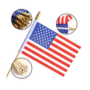 JOYIN 24 Pcs Small American Flags on Stick 4x6 Inch for 4th of July Celebration Memorial Day decorations