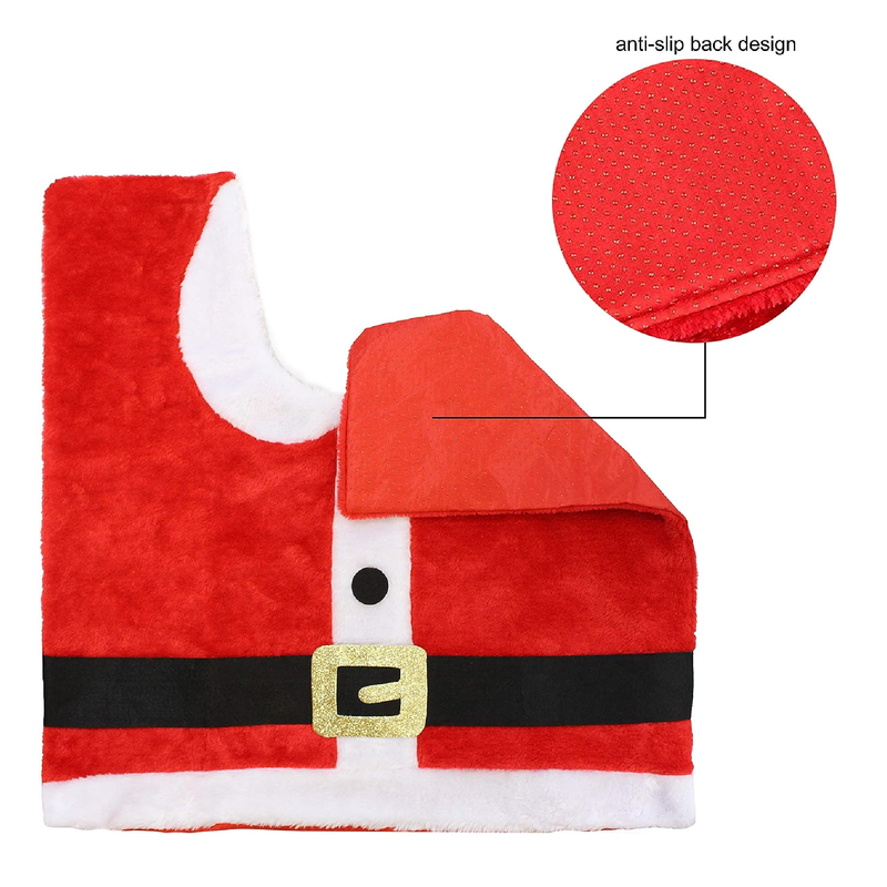 JOYIN 5 Pieces Christmas Theme Bathroom Decoration Set w/Toilet Seat