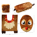 JOYIN 5 Pieces Christmas Theme Bathroom Decoration Set w/Toilet Seat Cover, Rugs