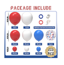 JOYYPOP 129pcs Red White and Blue Balloon Garland Arch Kit Different Sizes 18 12 10 5 Inch Red White and Blue Balloons for 4th of July Independence Day Patriotic Anniversary Decorations