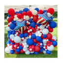 JOYYPOP 129pcs Red White and Blue Balloon Garland Arch Kit Different Sizes 18 12 10 5 Inch Red White and Blue Balloons for 4th of July Independence Day Patriotic Anniversary Decorations