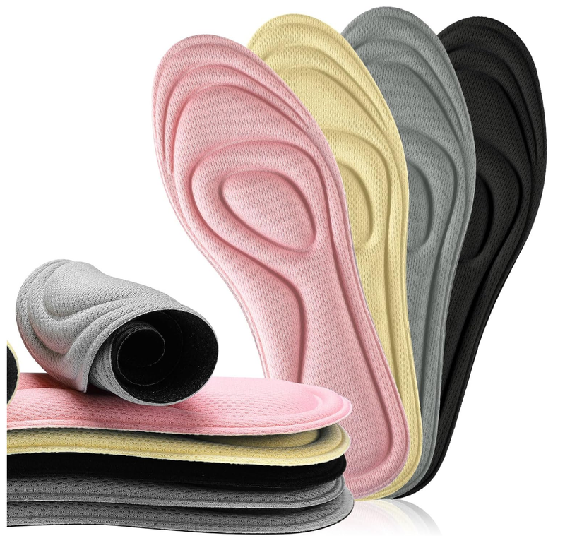 8 Pairs 3D Shoe Insoles Inserts Women Men, Sponge Insoles Replacement Innersoles Cushioning Work Boot Replacement Shoe Inserts(Mixed Colors,
