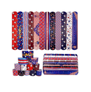 JoFAN 48 PCS 4th of July Slap Bracelets Toys for Kids Boys Girls Fourth of July Decorations Decor Accessories Gifts