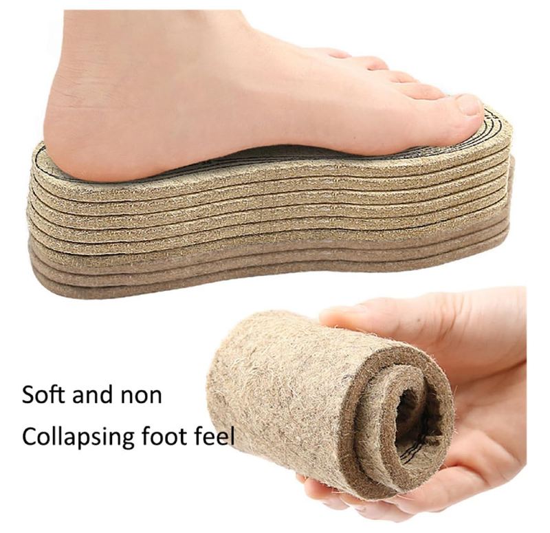 Shoe Insoles, 3 Pairs Soft Wool Felt Insoles Shoe Cushion Insert Insoles,