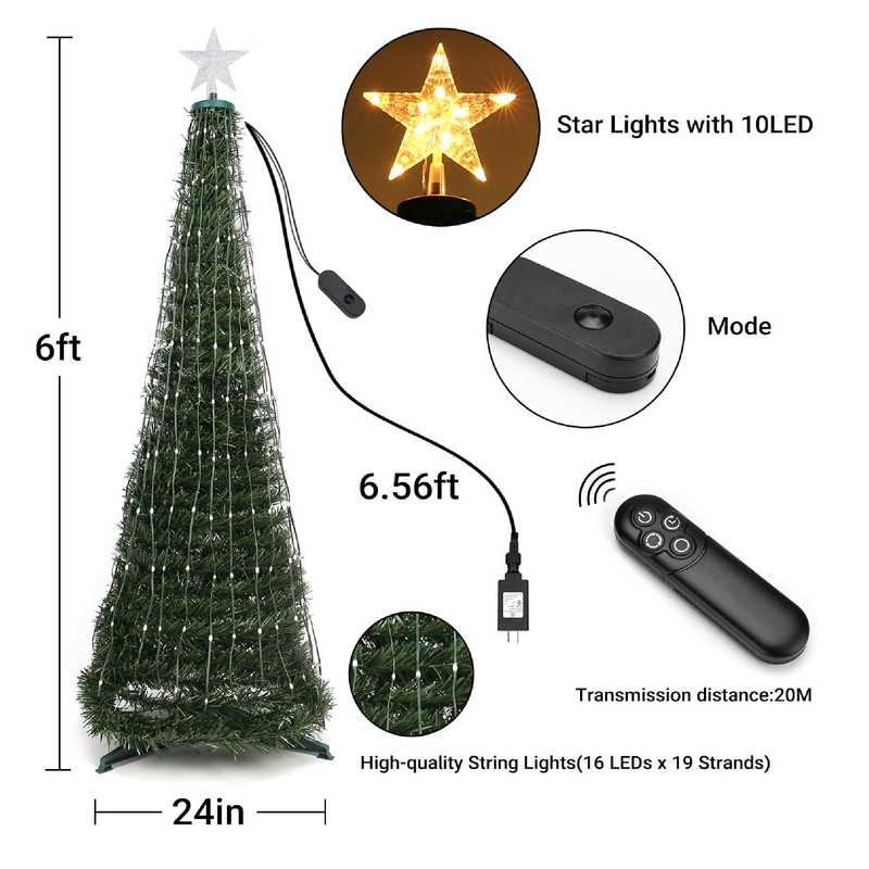 Artificial Christmas Tree with Remote-controlled Color-changing