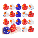 Jouierty 20Pcs Patriotic Rubber Ducks 2 Blue Red White Duckies Bulk for Independence